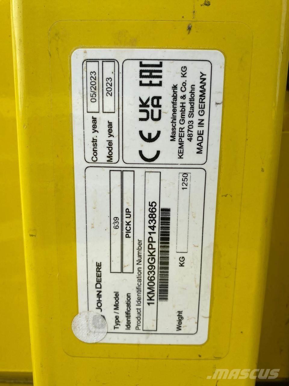 John Deere 639 聯合收穫機配件