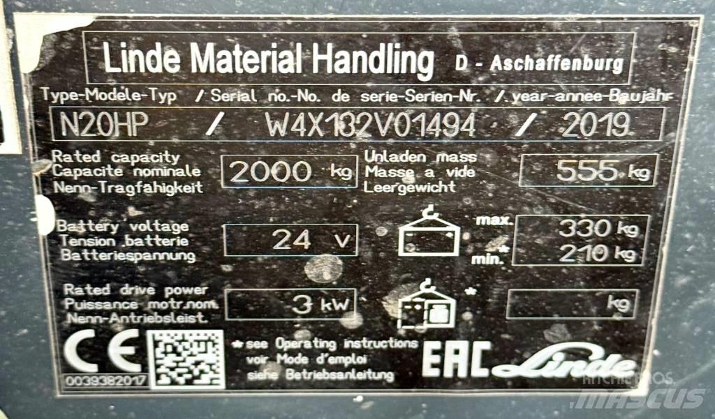 Linde N20HP/132 低架裝載機