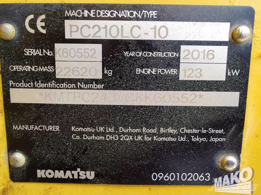 Komatsu PC 210 LC-10 履帶式 挖土機/掘鑿機/挖掘機