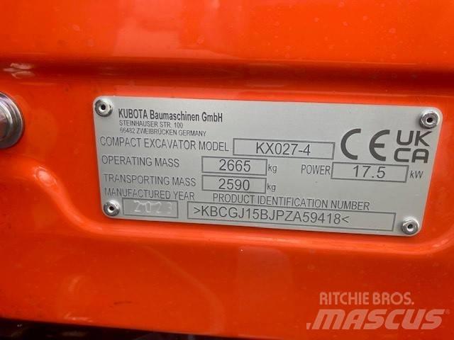 Kubota KX027-4 小型挖土機/掘鑿機<7t(小型挖掘機)
