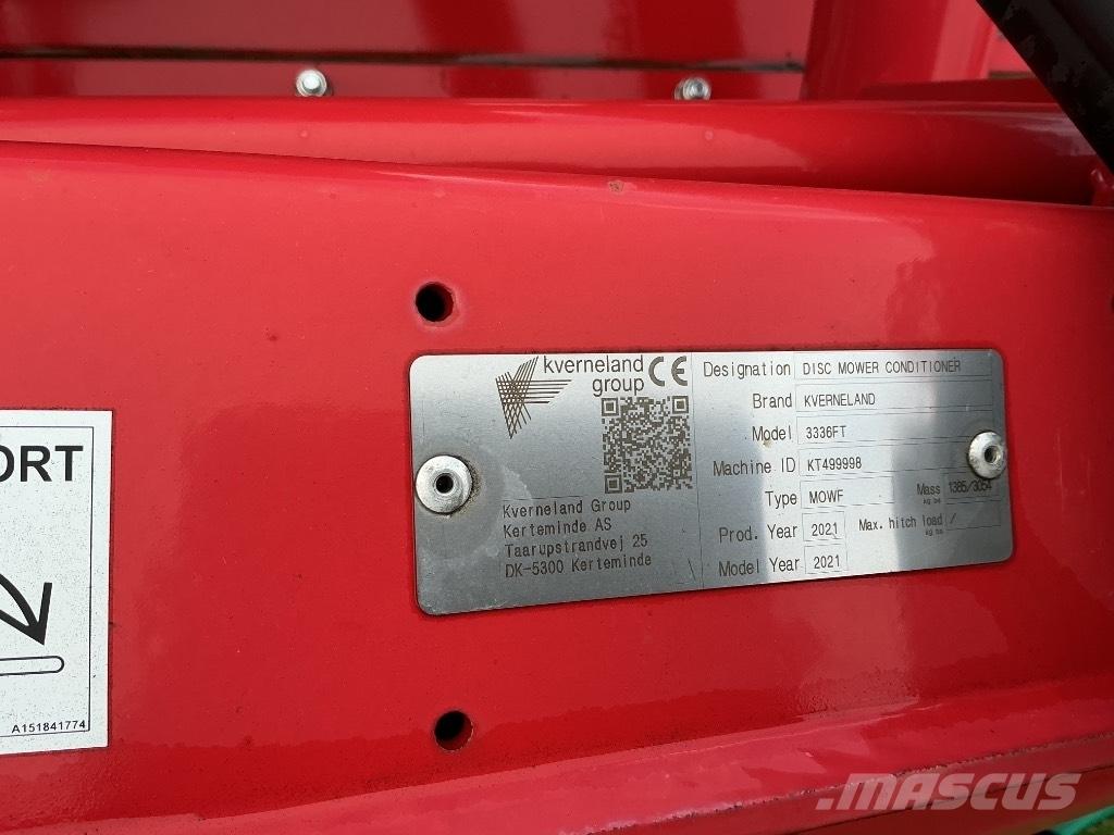 Kverneland 3336 FT 割草調節裝置