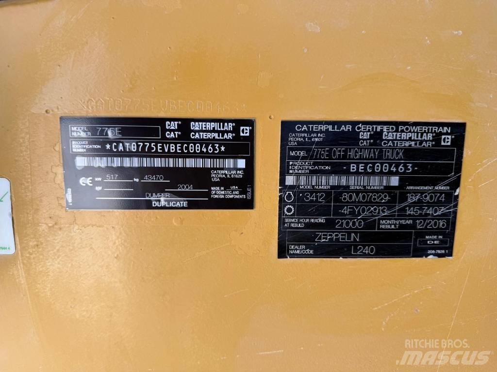 CAT 775 E 剛性傾卸卡車