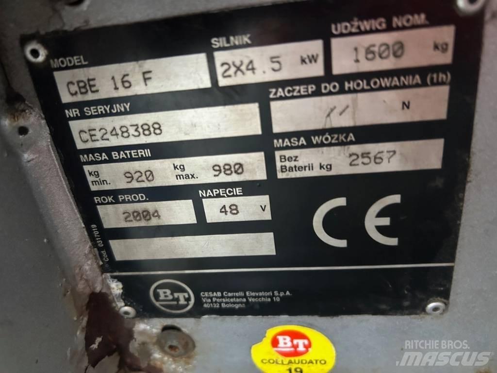 BT CBE 16 F 電動堆高機
