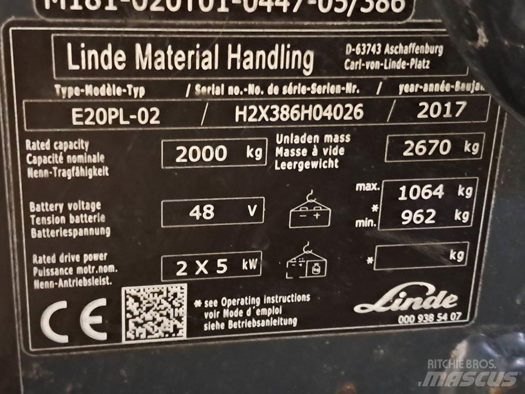 Linde E20PL-02 電動堆高機