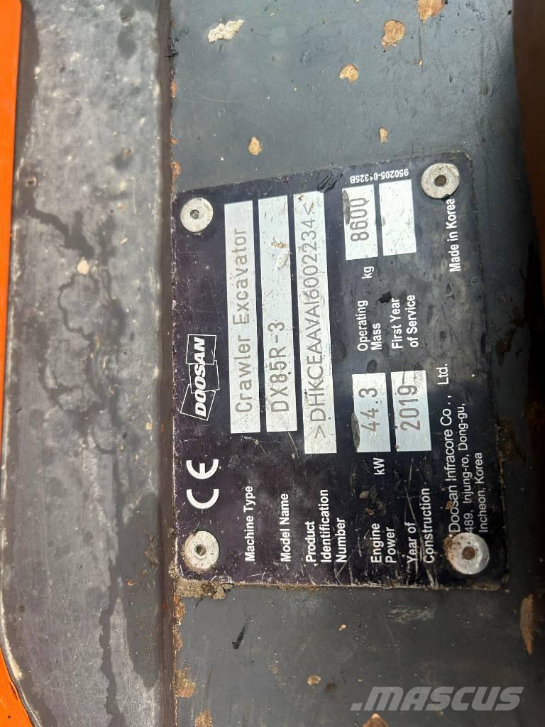 Doosan DX 85 R-3 中型挖土機/掘鑿機/挖掘機 7t-12t
