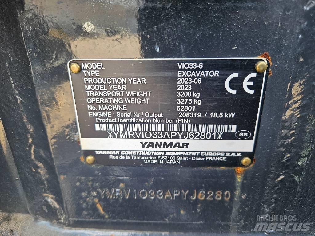 Yanmar Vio 33 小型挖土機/掘鑿機<7t(小型挖掘機)
