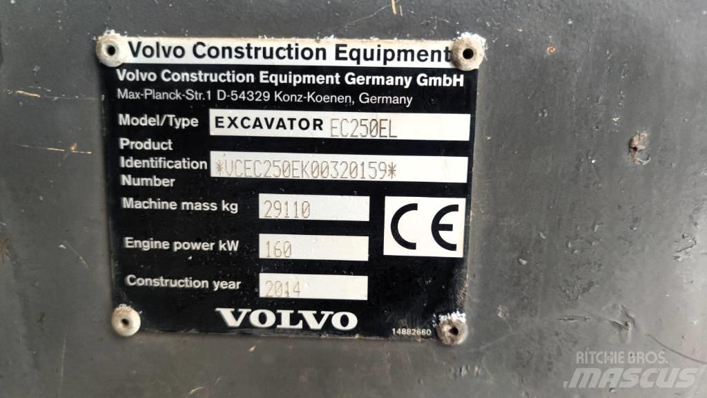 Volvo EC 250 EL 履帶式 挖土機/掘鑿機/挖掘機