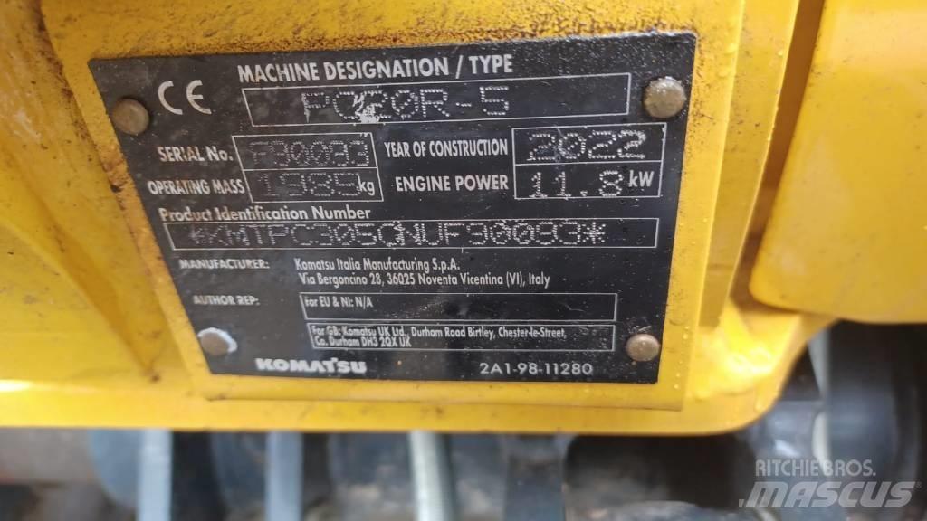 Komatsu PC 20 MR-5 小型挖土機/掘鑿機<7t(小型挖掘機)
