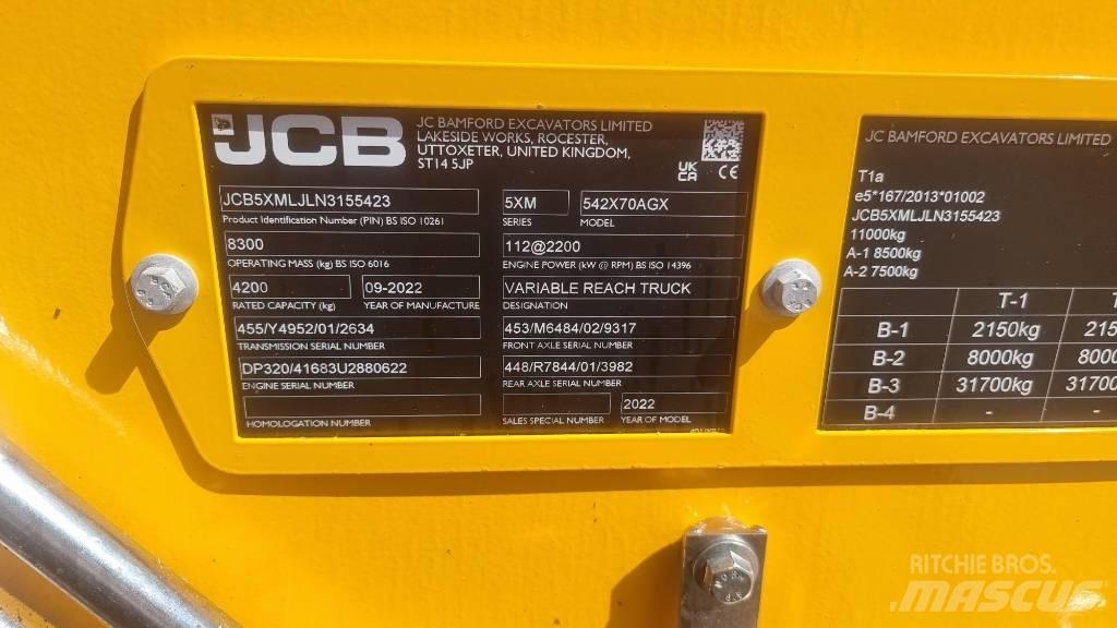 JCB 541-70 Agri Xtra 農業用伸縮臂裝載機