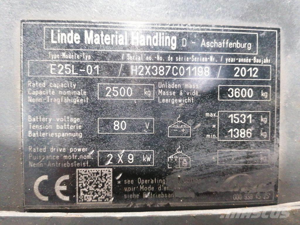 Linde E25L-01 電動堆高機