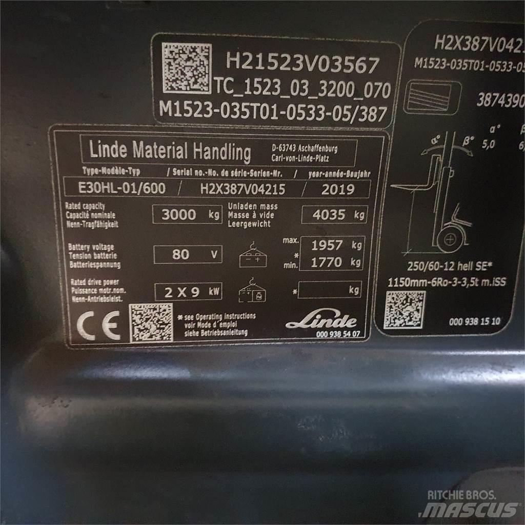 Linde E30/600HL 電動堆高機