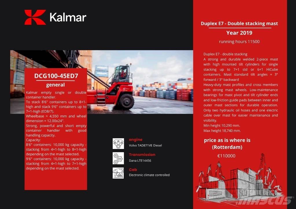 Kalmar DCG 100-45ED7 貨櫃搬運機