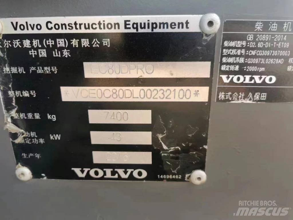 Volvo EC 80D PRO 履帶式 挖土機/掘鑿機/挖掘機