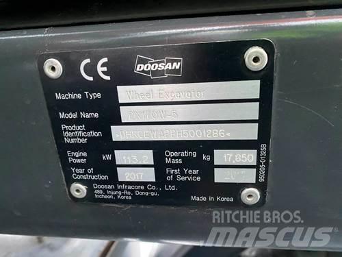 Doosan DX170W-5 旋轉式挖土機/掘鑿機/挖掘機