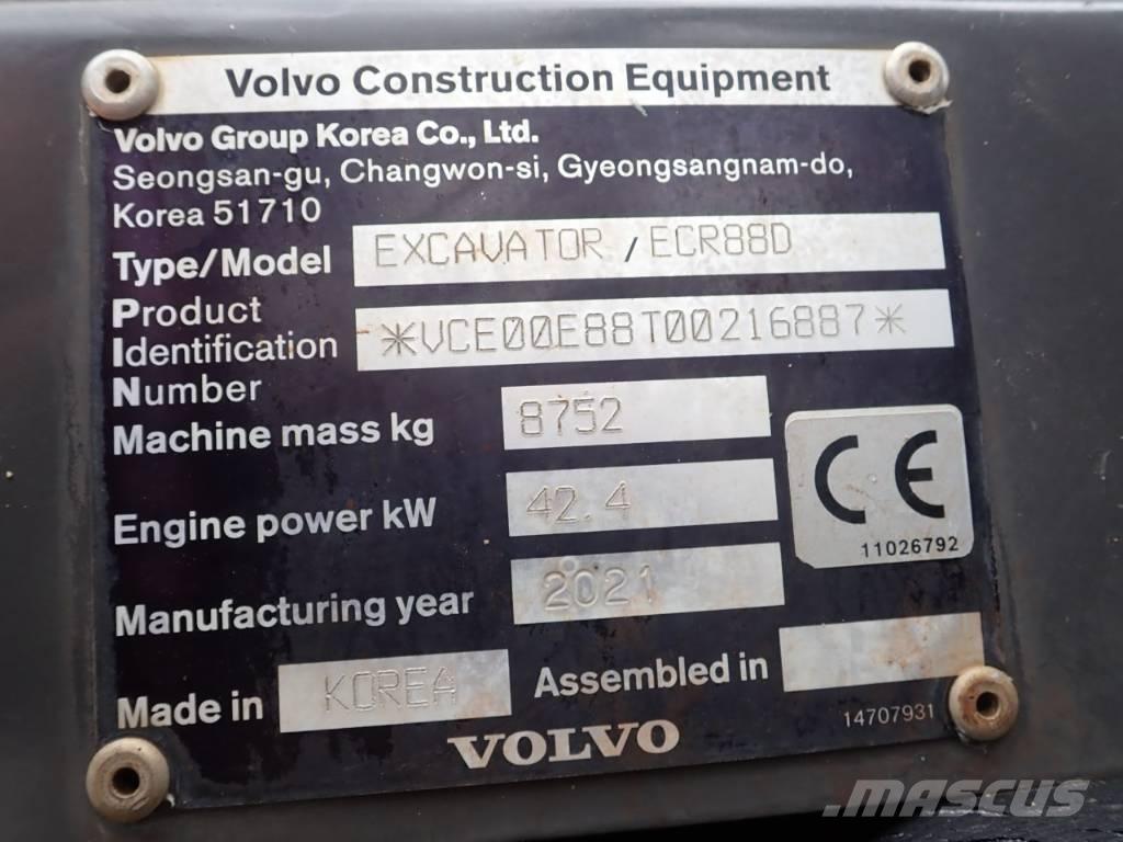 Volvo ECR 88 D 中型挖土機/掘鑿機/挖掘機 7t-12t
