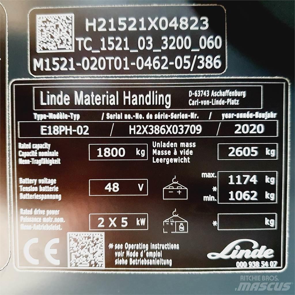 Linde E18PH 電動堆高機