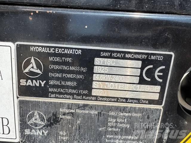 Sany SY 18 C 小型挖土機/掘鑿機<7t(小型挖掘機)