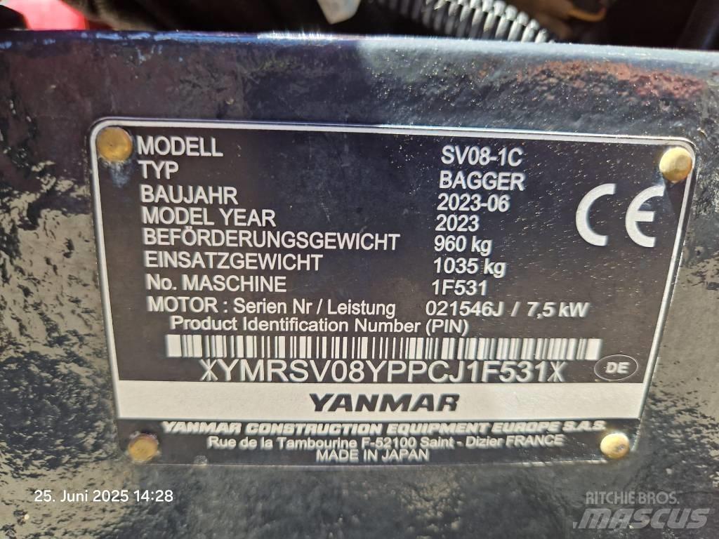 Yanmar SV 08-1 A 小型挖土機/掘鑿機<7t(小型挖掘機)