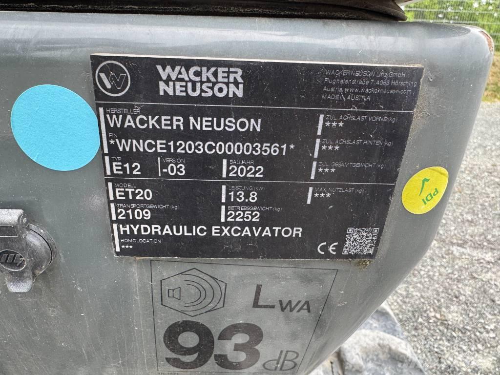 Wacker Neuson ET20 履帶式 挖土機/掘鑿機/挖掘機