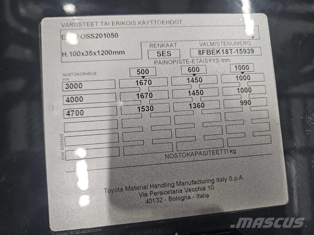 Toyota 8 FBEK 18 T 電動堆高機