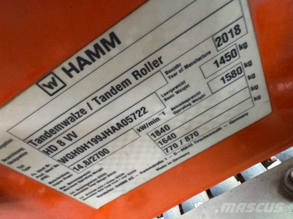 Hamm HD 8 VV 雙輪滾壓機