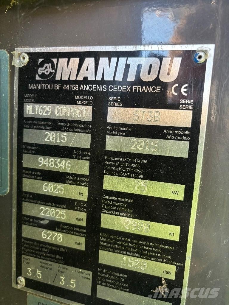 Manitou MLT 629 伸縮臂操作車