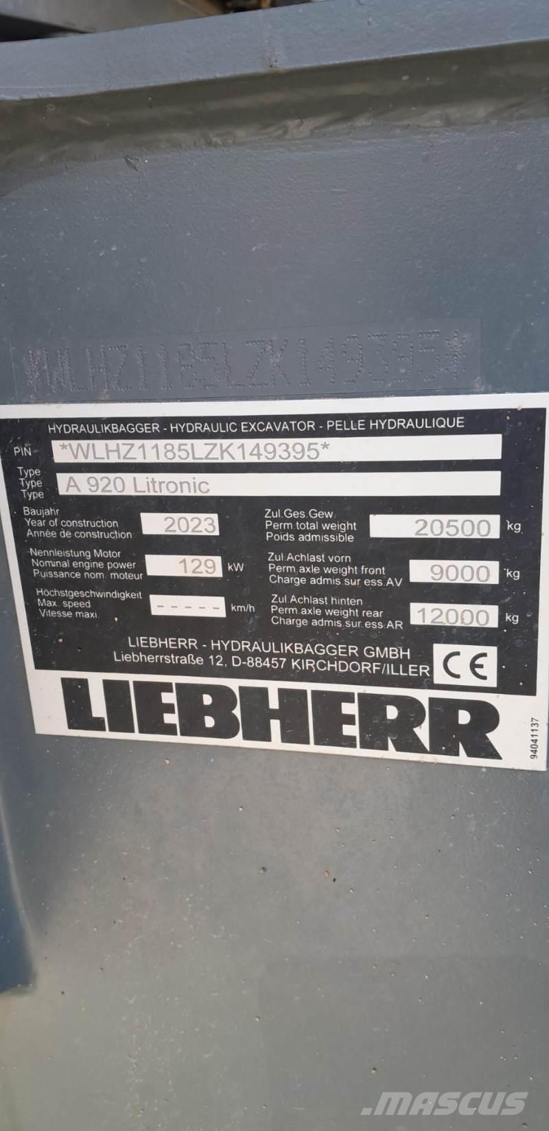 Liebherr A920 旋轉式挖土機/掘鑿機/挖掘機
