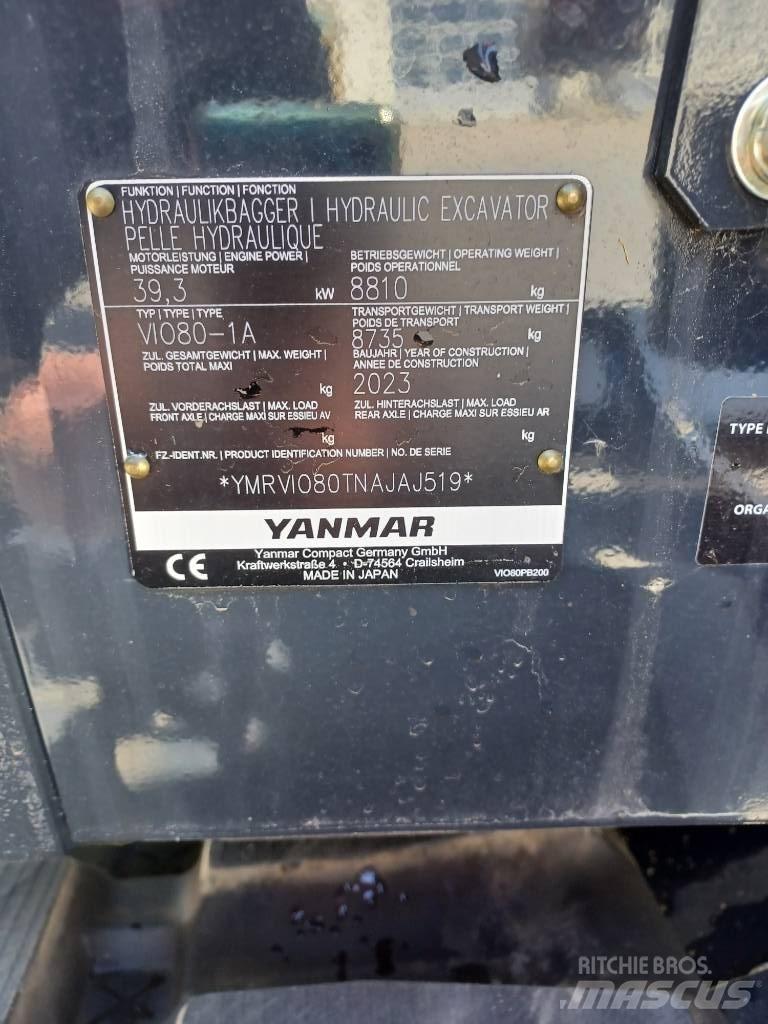 Yanmar Vio 80-2PB 小型挖土機/掘鑿機<7t(小型挖掘機)