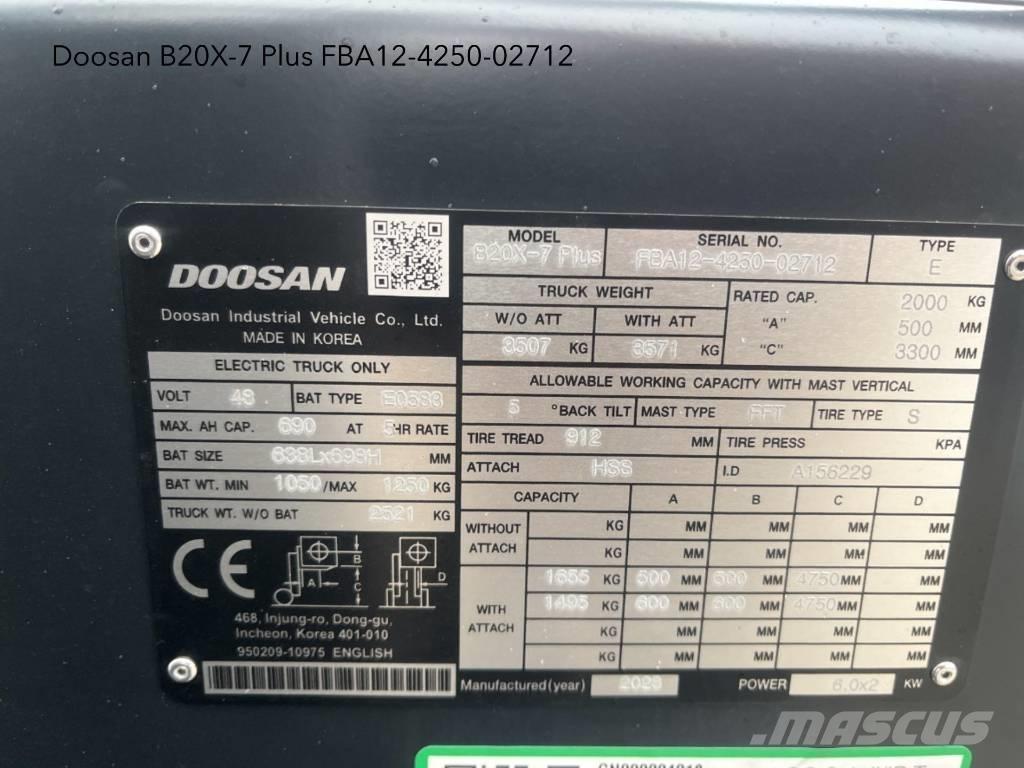 Doosan B 20 X-7 Plus 電動堆高機