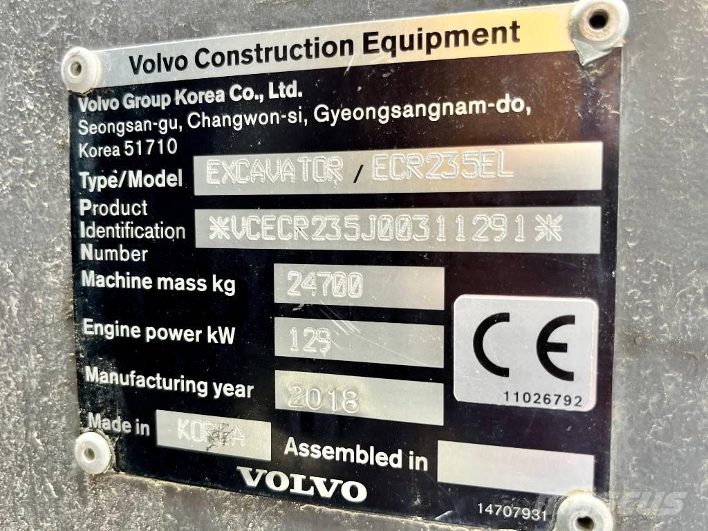 Volvo ECR 235 E 履帶式 挖土機/掘鑿機/挖掘機