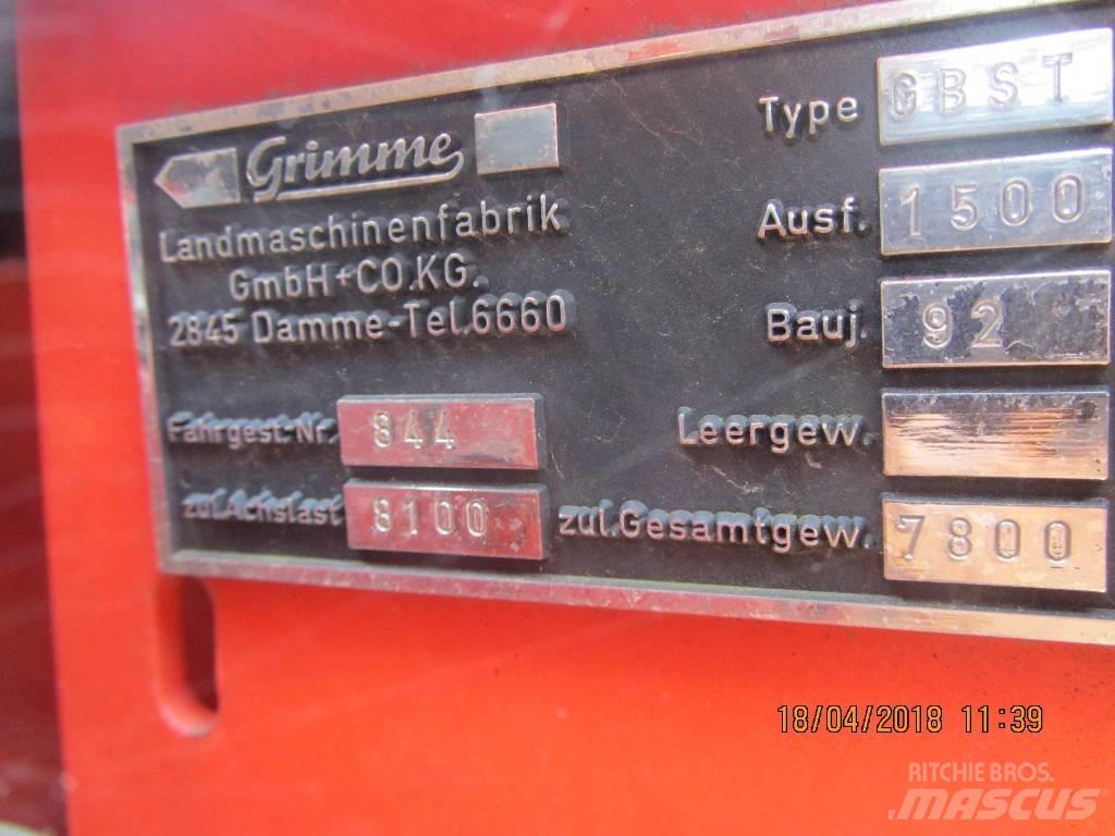 Grimme GBST 1500 馬鈴薯收穫機和挖掘機