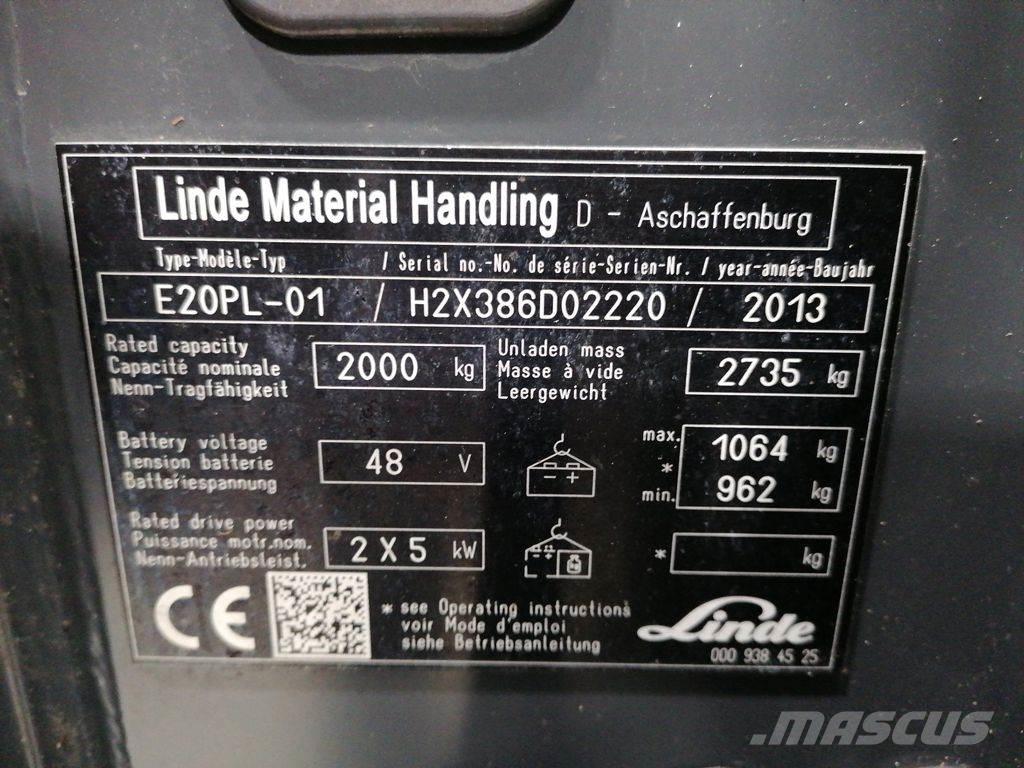 Linde E20PL-01 電動堆高機