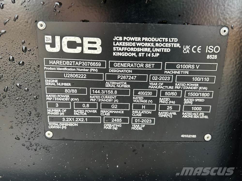 JCB G100RS 柴油發電機