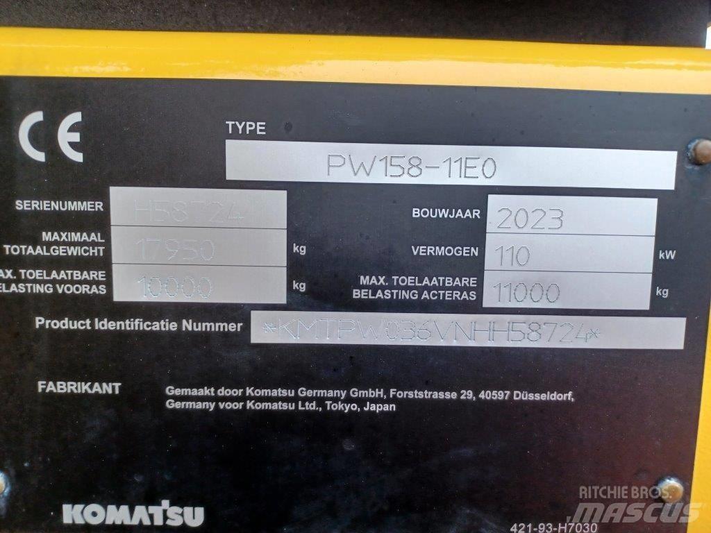 Komatsu PW158-11E0 旋轉式挖土機/掘鑿機/挖掘機