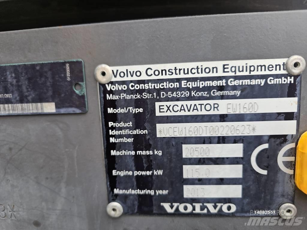 Volvo EW 160 D 旋轉式挖土機/掘鑿機/挖掘機