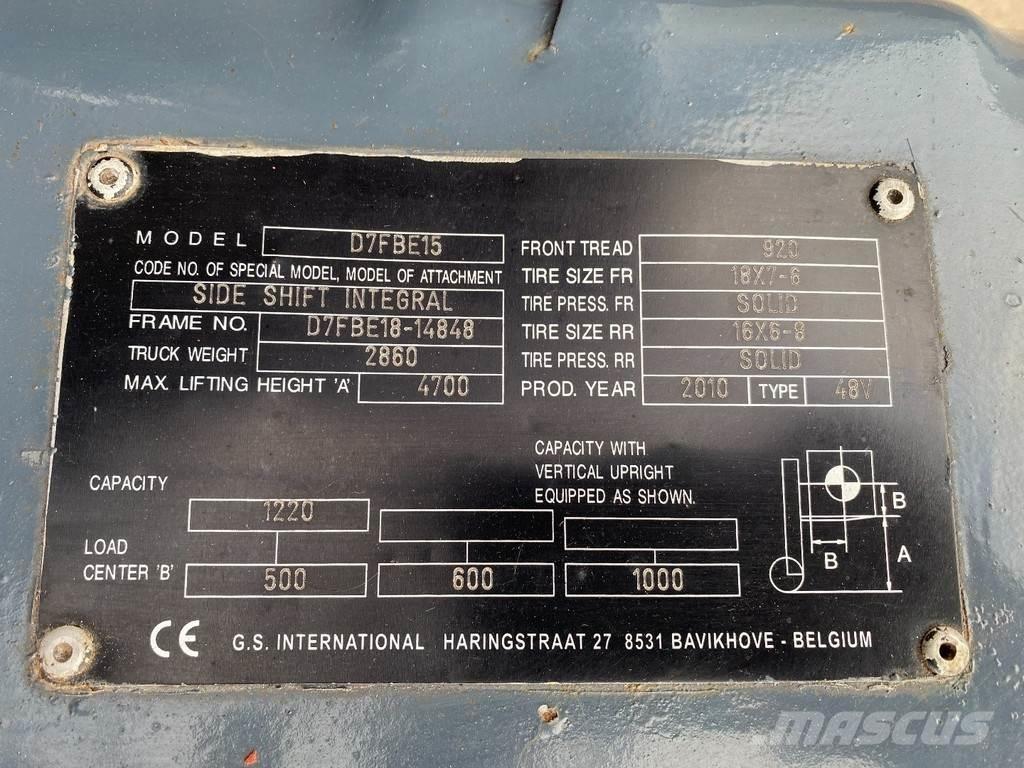 Toyota 7FBEF15 電動堆高機
