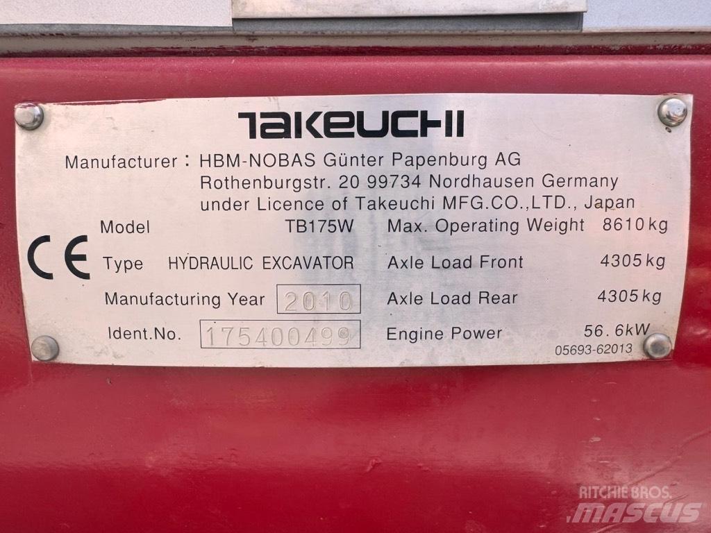 Takeuchi TB 175 W 旋轉式挖土機/掘鑿機/挖掘機