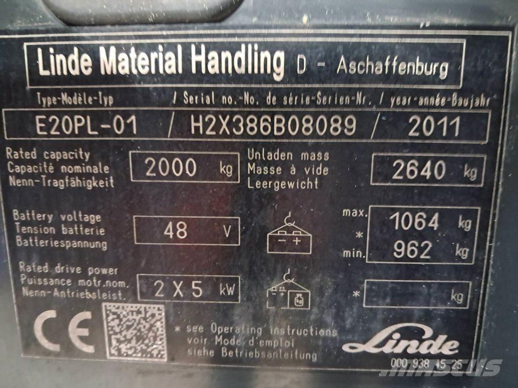 Linde E20PL-01 電動堆高機