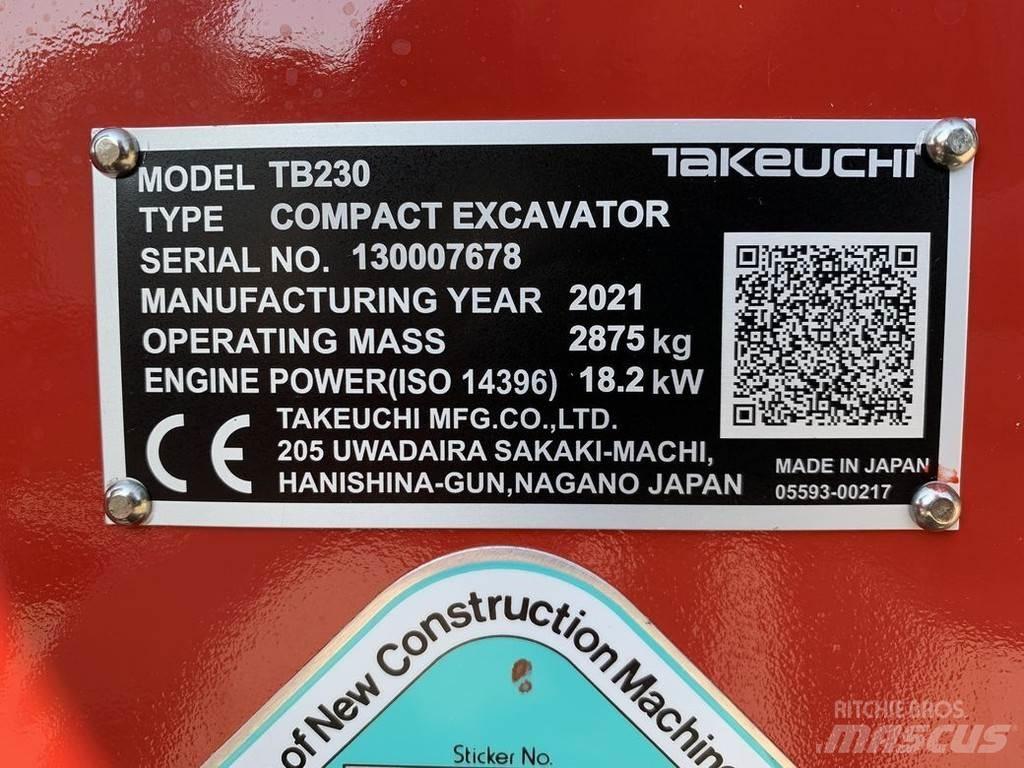 Takeuchi TB230 V3 小型挖土機/掘鑿機<7t(小型挖掘機)