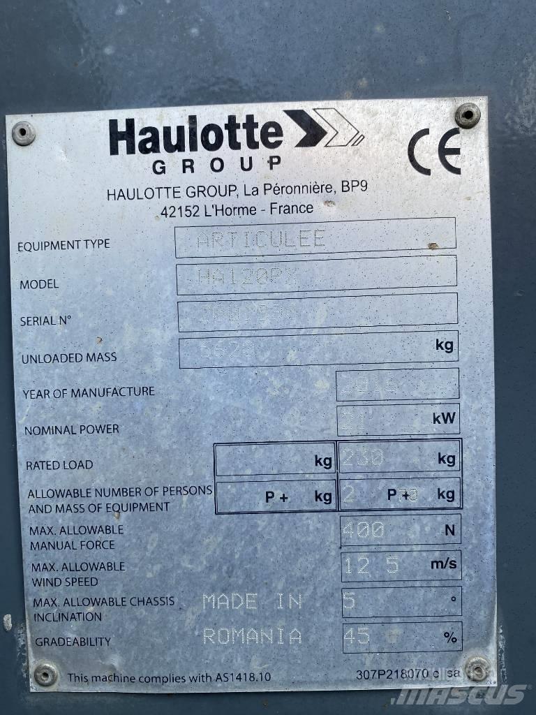 Haulotte HA 120 P 曲臂高空作業車