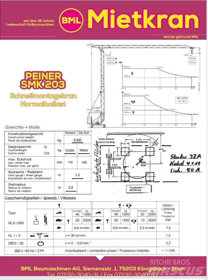 Peiner SMK203N 塔式起重機