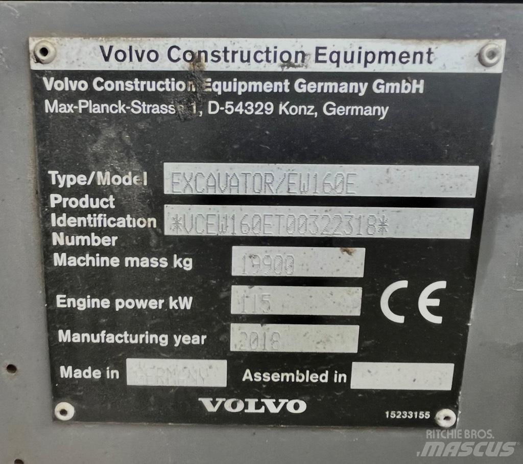 Volvo EW 160 E 旋轉式挖土機/掘鑿機/挖掘機