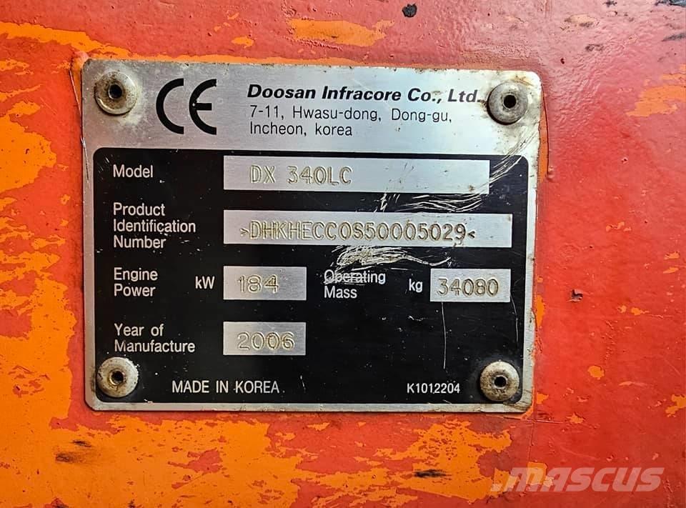 Doosan DX 340 LC 履帶式 挖土機/掘鑿機/挖掘機