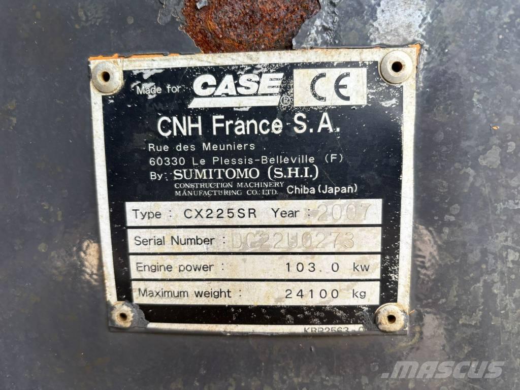 CASE CX 225 SR 履帶式 挖土機/掘鑿機/挖掘機