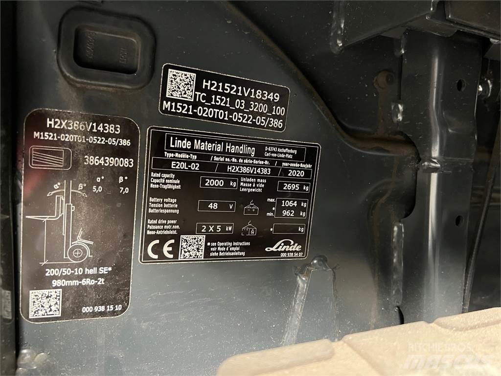 Linde E20L-02 電動堆高機
