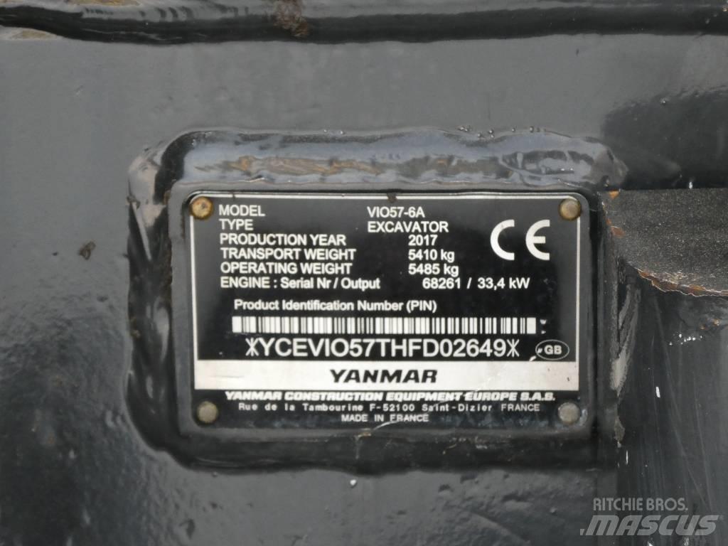 Yanmar Vio 57-6A 小型挖土機/掘鑿機<7t(小型挖掘機)