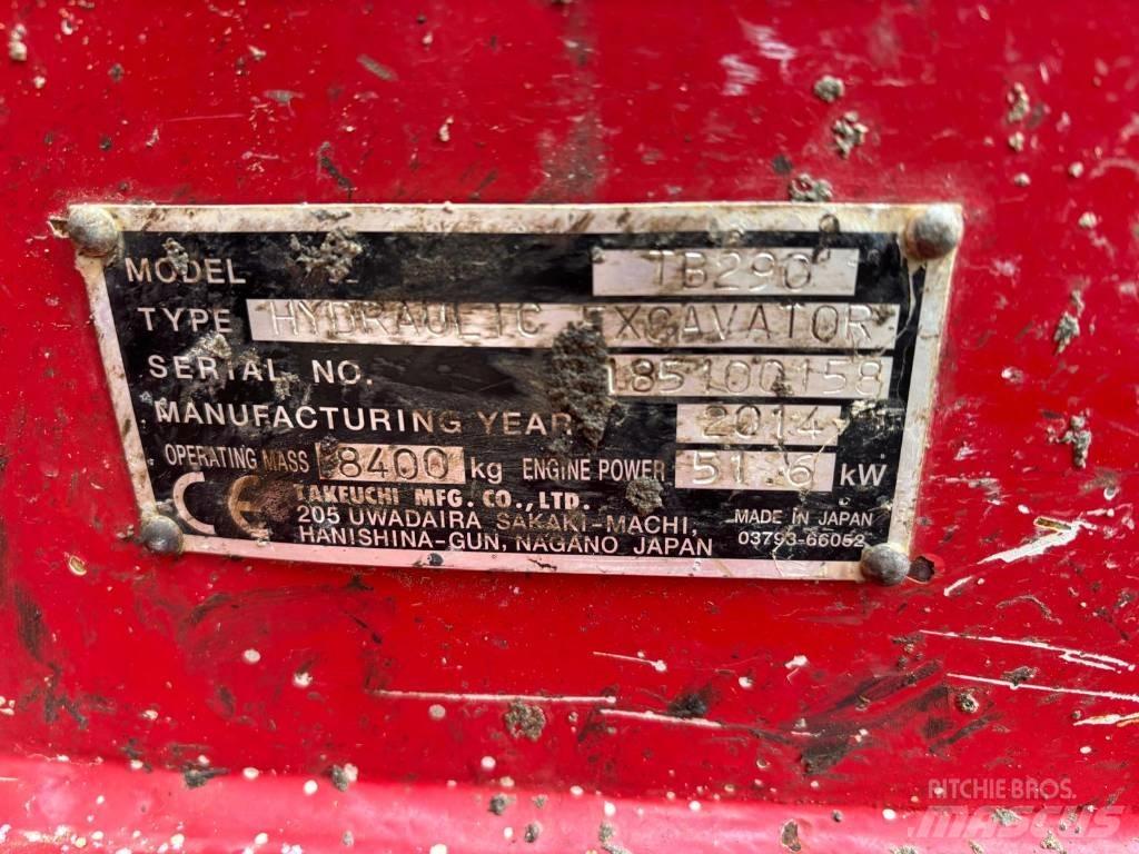 Takeuchi TB290 中型挖土機/掘鑿機/挖掘機 7t-12t