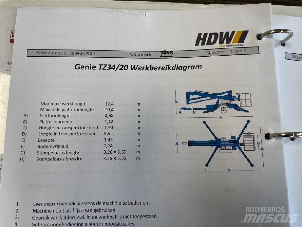 Genie TZ 34/20 拖車裝載高空作業平台