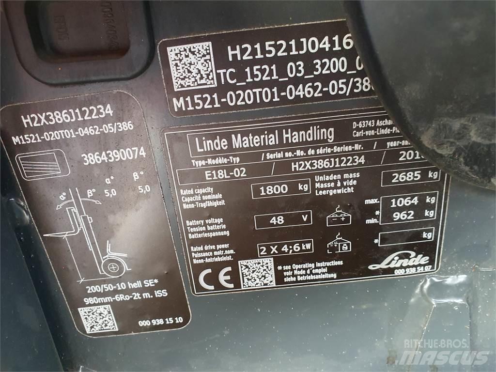 Linde E18L 電動堆高機