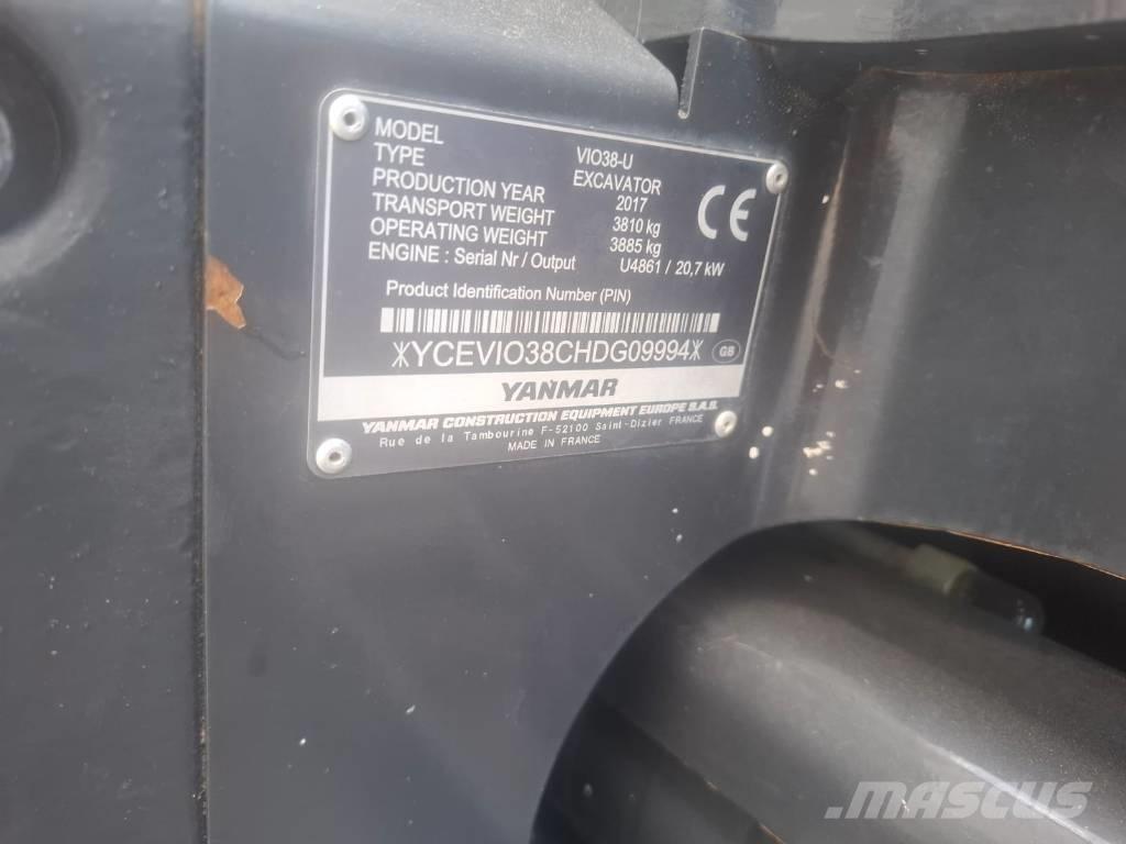 Yanmar Vio 38-U 小型挖土機/掘鑿機<7t(小型挖掘機)